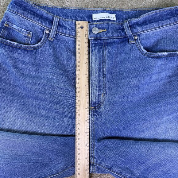 Loft Womens Denim Blue High Rise The Wide Leg Cropped Jeans Size 30/10 E566 - Picture 9 of 12